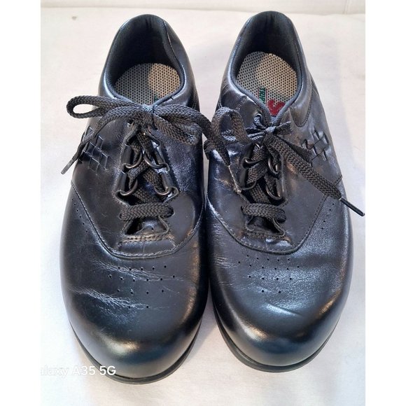 SAS Womens Black Leather Comfort Shoes US Size 9 1/2 5G Orthopedic Support - Picture 3 of 9